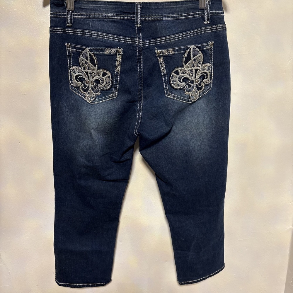ND Weekend Jeans‎ Jewels Embellished Blue Denim Straight Leg  Women's Size 12